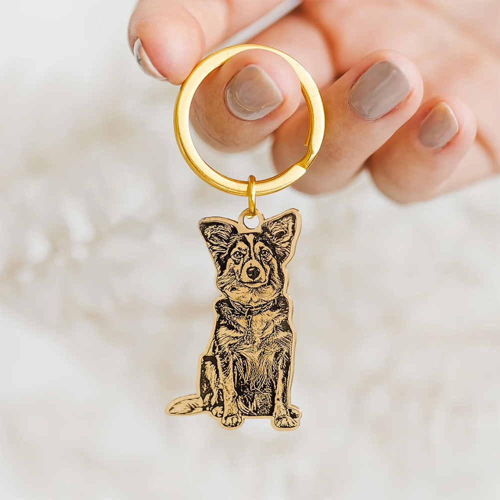 Custom Pet Photo Engraved Keyc - Pet Portrait Custom recension och pris