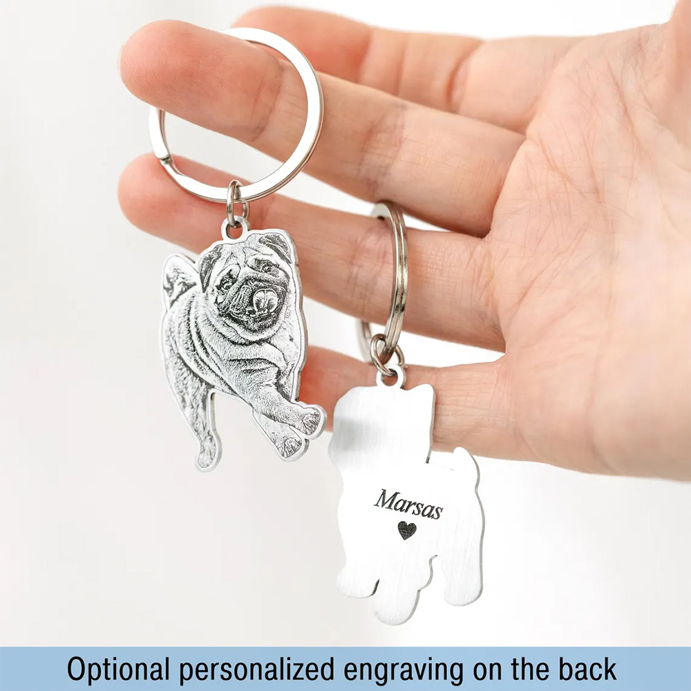 Custom Pet Photo Engraved Keyc - Pet Portrait Custom recension och pris