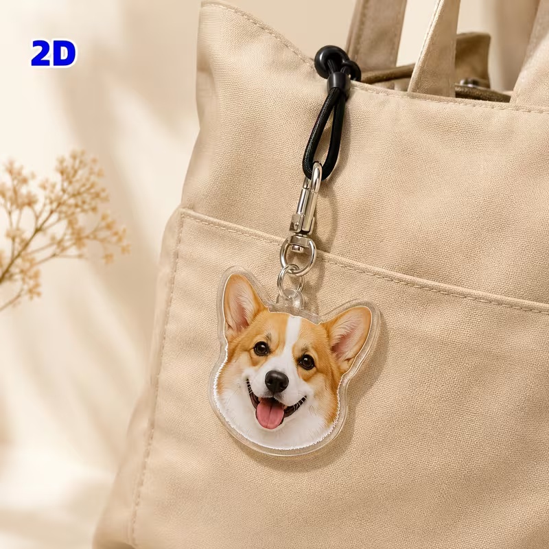 Personalized Acrylic Keychain  - Pet Portrait Custom recension och pris