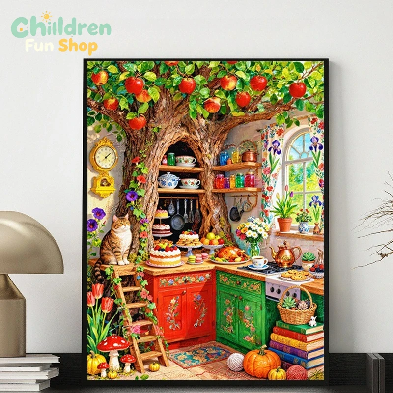 Whimsical Tree‑Hollow Kitchen  - Photo Mosaic Print recension och pris